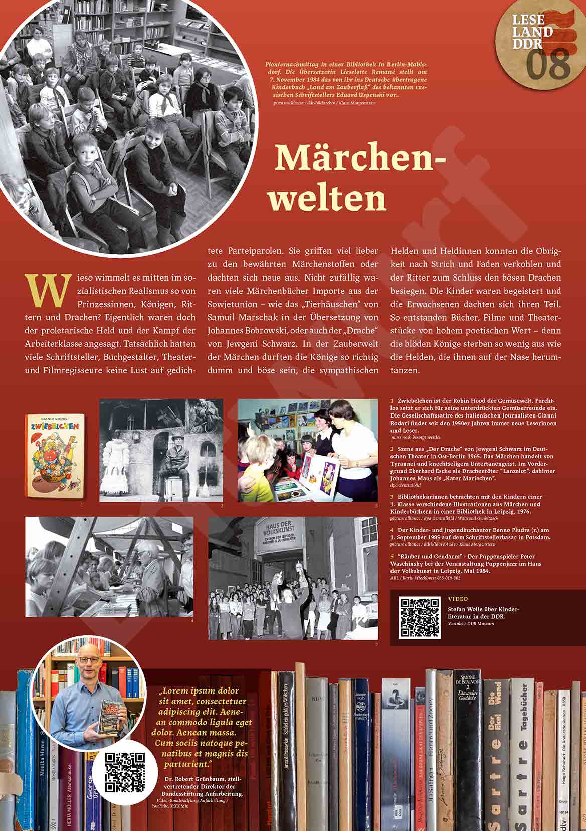 Plakat der Ausstellung Leseland DDR