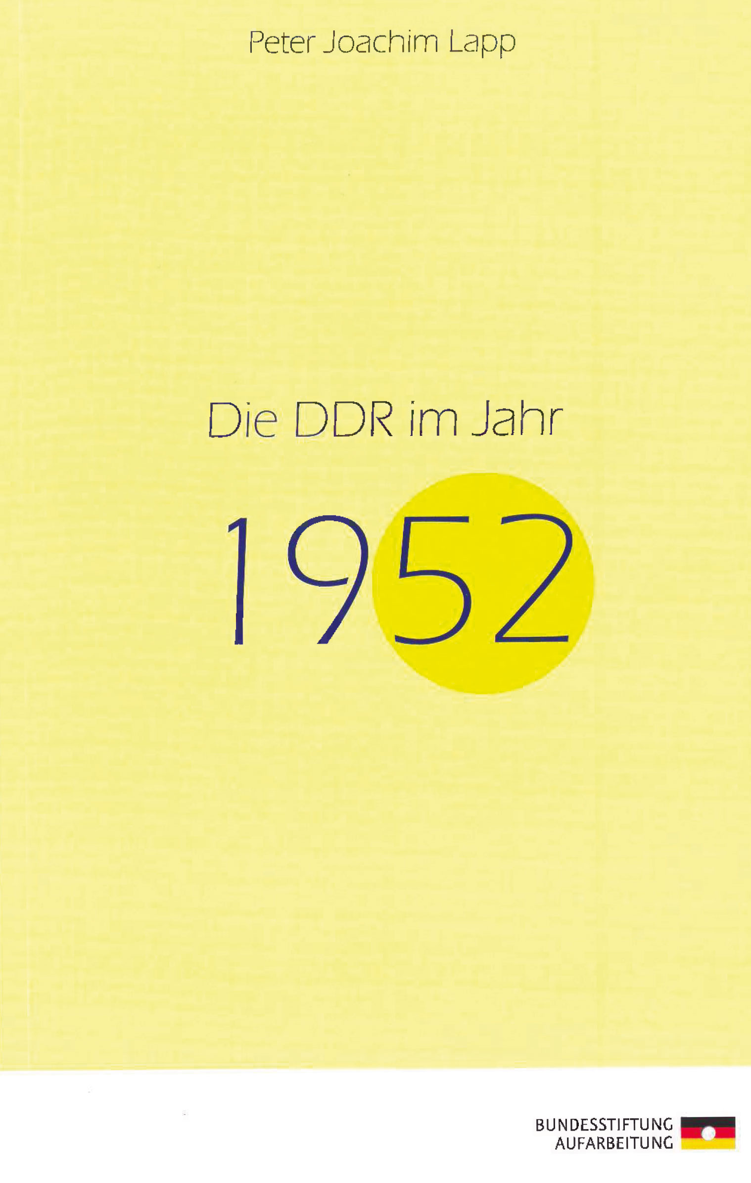 Cover der Publikation Die DDR im Jahr 1952