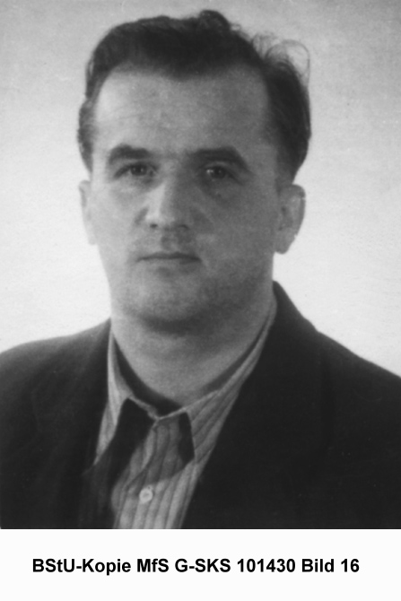 Günther Kowalczyk nach der Überführung aus dem Gulag in das DDR-Gefängnis Bautzen, Foto aus der MfS-Akte, 1956