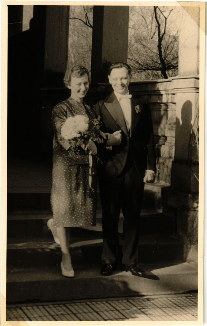Hochzeitsfoto von Ruth und Johannes Oesterhelt, 03.12.1960.