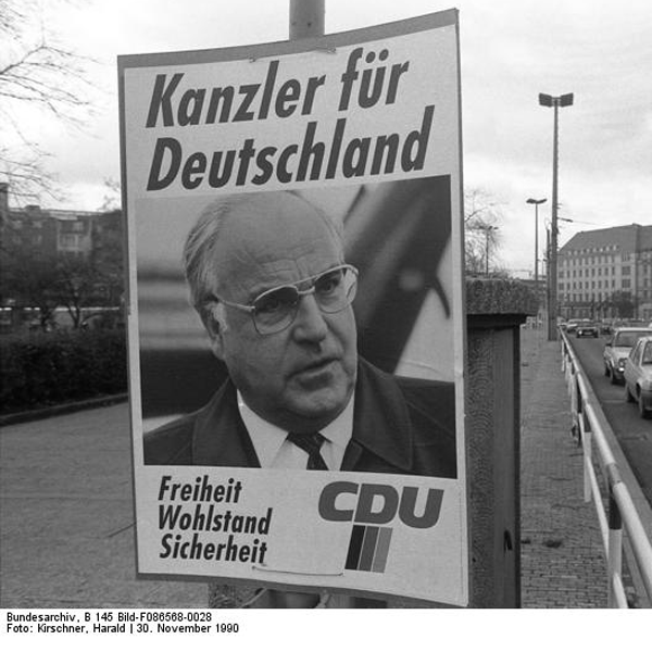 Wahlplakat Helmut Kohl CDU 2. Dezember 1990