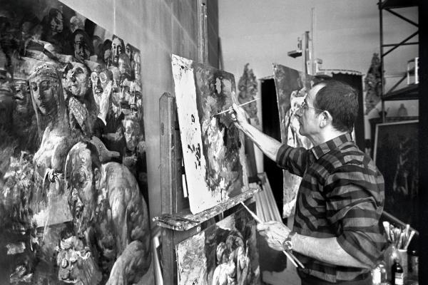 Künstler beim Malen